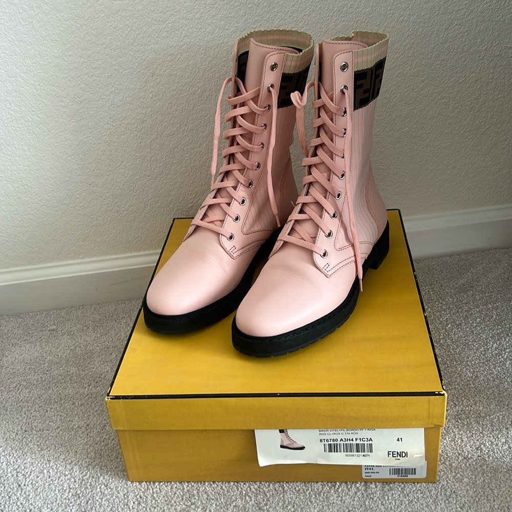 Fendi Zucca Combat Boot | Size 41
